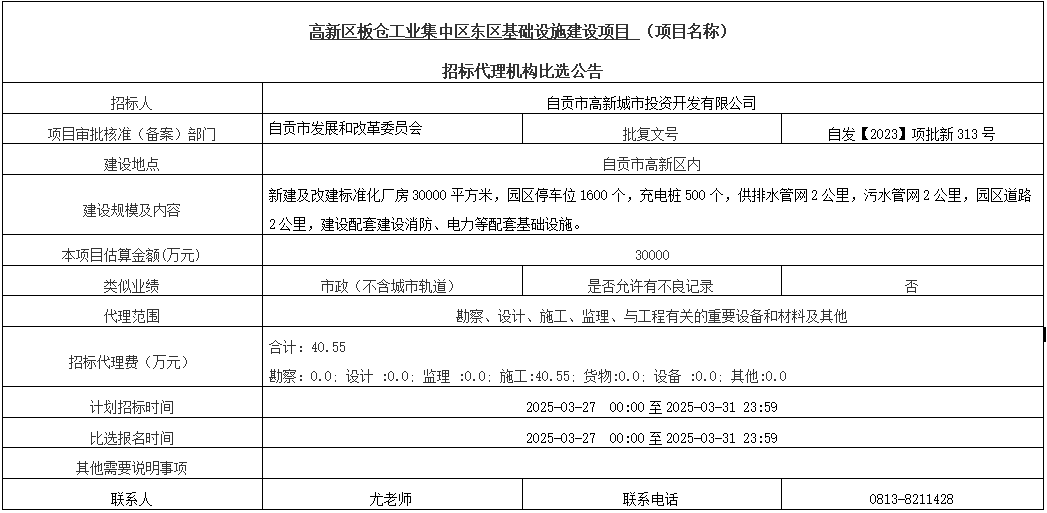 高新區(qū)板倉(cāng)工業(yè)集中區(qū)東區(qū)基礎(chǔ)設(shè)施建設(shè)項(xiàng)目招標(biāo)代理機(jī)構(gòu)比選公告